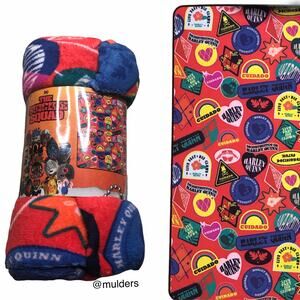 NEW DC Comic's Suicide Squad Harley Quinn Live Fast Plush Throw Blanket